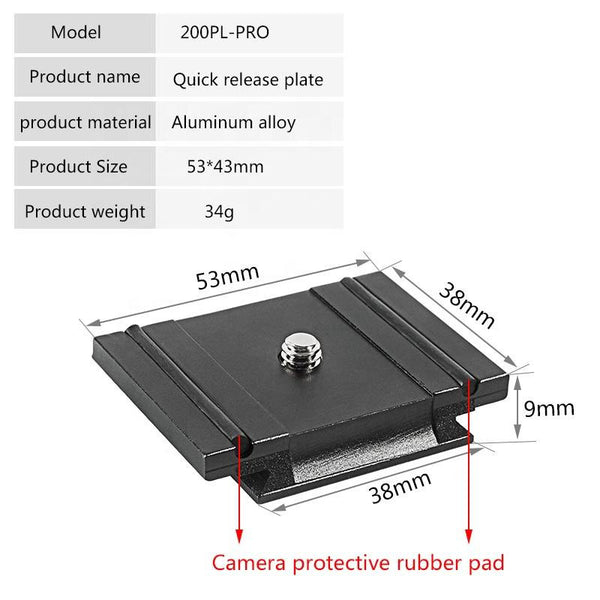Stela 200PL-PRO Quick Release Plate RC2 and Arca-Swiss Type