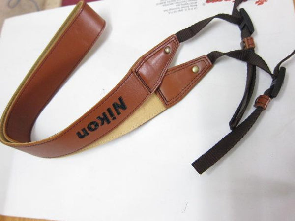 Nikon Retro genuine Classic Brown leather DSLR camera strap, adjustable for DSLR Cameras