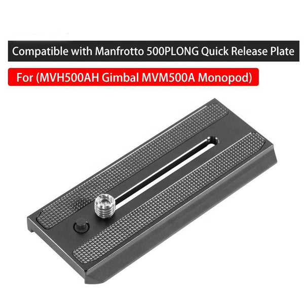 STELA 500P Long Tripod Camera Base Long Quick Release Plate Gimbal Mount Adapter Sliding Plate Compatible with Manfrotto MVH500AH Fluid Heads-1 pcs