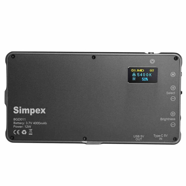 Simpex RGB Pocket LED Light with Built in 4000MAh Rechargeable Battery