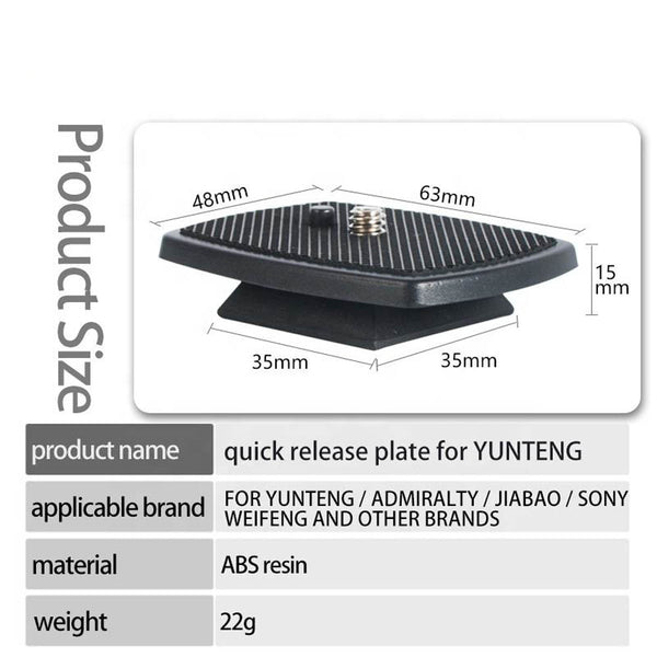 Stela 690-S Quick Release Plate Compatible with Yunteng/Simpex/Velbon Tripods-1 pcs