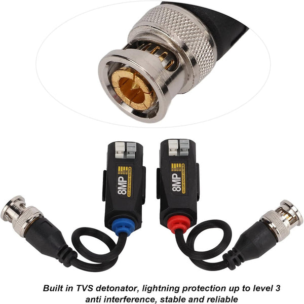 STELA 4K 8MP HD Video Balun, Clear & Stable, Long Distance, Wide Compatibility for AHD CVI TVI CVBS Camera