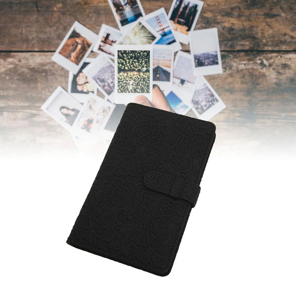 STELA 96 Pockets Mini Film Photo Album Book Compatible with Instant Mini LiPlay 11 9 8 7s 70 90 Link Instant Camera 3 Inch Polaroid Picture Name Card Holder(Black Lace)