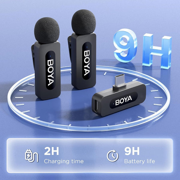 BOYA BY-V20 USB-C Wireless Microphone for iPhone & Android/Type-C with Noise Cancelling