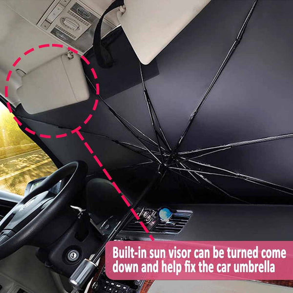 Stela Car Windshield Sun Shade Umbrella, UV Reflecting Foldable Front Car Sunshade Umbrella
