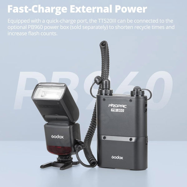 GODOX TT520 III Camera Flash Speedlite, Built-in Receiver and RT Transmitter