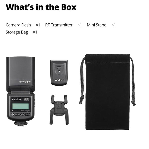 GODOX TT520 III Camera Flash Speedlite, Built-in Receiver and RT Transmitter