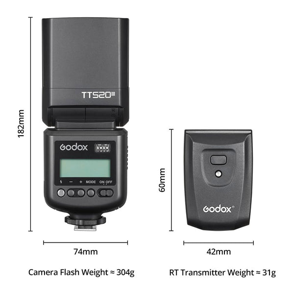 GODOX TT520 III Camera Flash Speedlite, Built-in Receiver and RT Transmitter