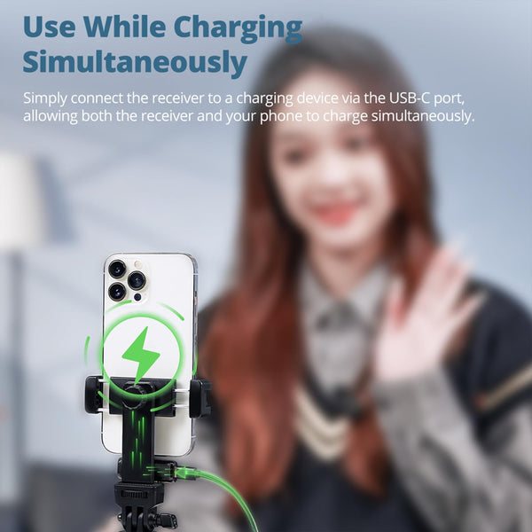 GODOX WES1 Kit2 Wireless Lavalier Microphone Compatible with iPhone/Lighting, Dual Channel 2.4G Wireless Mic, 8H Battery Life, 200m(656ft.) Range, Noise Cancelling with Charging Case for Vlogging