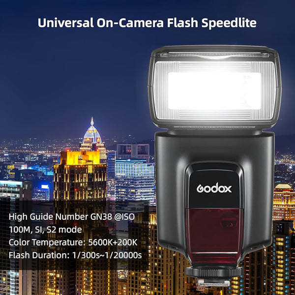 Godox TT560II Wireless Camera Flash Compatible for Canon Nikon Sony Olympus Pentax Fuji DSLR Cameras with Standard Hot Shoe