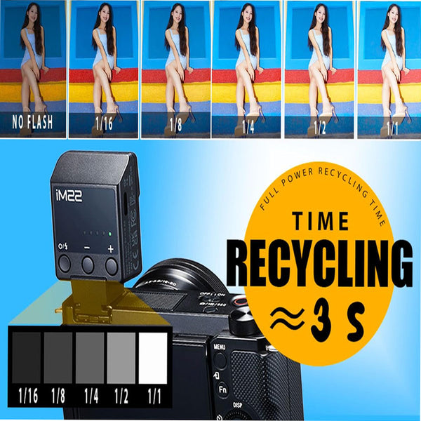 Godox iM22 Camera Flash - GN10/470 mAh/Type-c Charge/440 Full-Power Flashes/3s Recycle Times/5 Power Levels/Manual, Camera Flash for zv1/Sony zve10/Ricoh gr3/Fujifilm f1 etc.