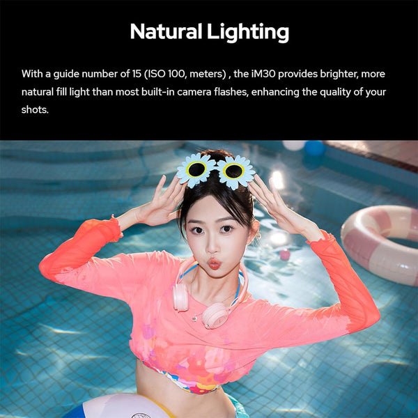 Godox iM30 Camera Flash,Mini Flash Speedlite,GN15 with 13 Levels Flash Power, CCT 6500K±200K with S1/S2 Optical Control for Fuji, for Canon, for Nikon, for Sony, for Olympus Camera