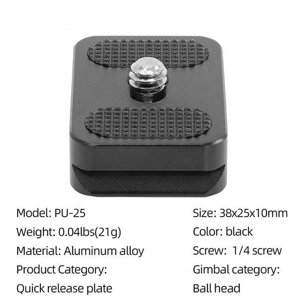 Stela PU-25 Camera mounting Plate Ball Head Quick Release Plate for Arca Swiss Monopod Tripod Ball Head-1 pcs