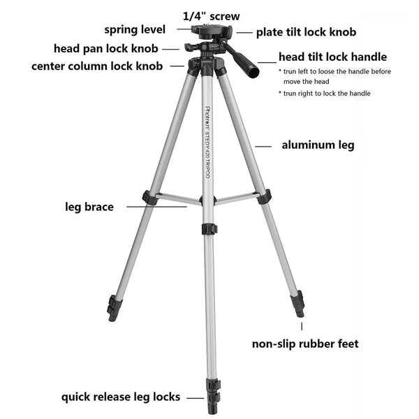 Photron Stedy 600M Tripod with Mobile Holder for Smart Phone, Camera, Mobile Phone