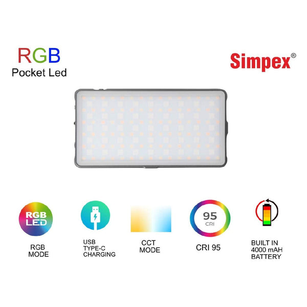 Simpex RGB Pocket LED with features listed