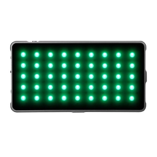 Rectangular LED panel with green lights