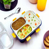 STELA 3 Compartment Stainless Steel Lunch Box, Leakage Proof Lunch Box for School Kids and Adults