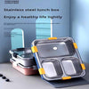 STELA 3 Compartment Stainless Steel Lunch Box, Leakage Proof Lunch Box for School Kids and Adults