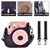 Stela Instax Mini 11/9/ 8/8+, Protective PU Leather Bag with Adjustable Shoulder Strap - Black Husky