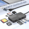 Stela 8-in-2 card reader hub with multiple cards and USB devices