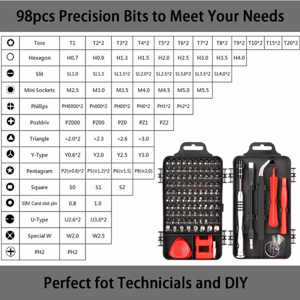 Stela 110 in 1 Professional Screwdriver Set,Multi-Function Repair Computer Tool Kit Precision Screwdriver Set