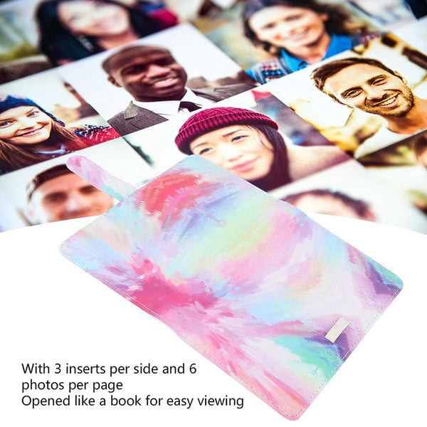 STELA 96 Pockets Mini Film Photo Album Book Compatible with Instant Mini LiPlay 11 9 8 7s 70 90 Link Instant Camera 3 Inch Polaroid Picture Name Card Holder (Pink tie-dye)