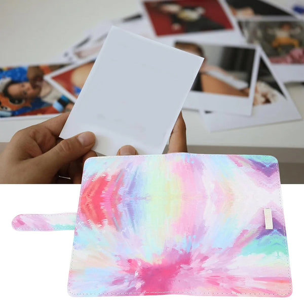 STELA 96 Pockets Mini Film Photo Album Book Compatible with Instant Mini LiPlay 11 9 8 7s 70 90 Link Instant Camera 3 Inch Polaroid Picture Name Card Holder (Pink tie-dye)