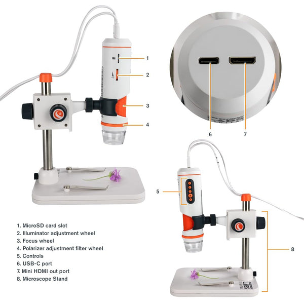 Celestron MicroDirect 1080P HDMI Handheld Digital Microscope 44316