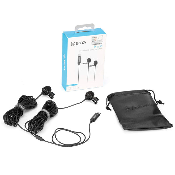 Boya BY-M3D Dual-mic Lavalier Mic for Android device