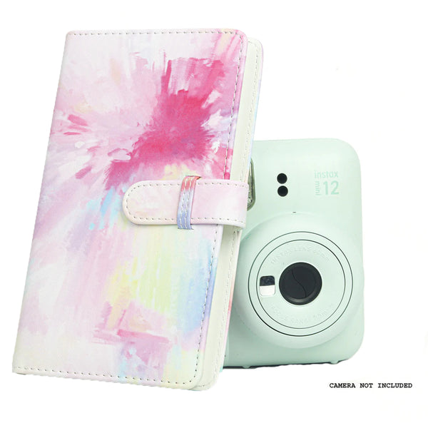 STELA 96 Pockets Mini Film Photo Album Book Compatible with Instant Mini LiPlay 11 9 8 7s 70 90 Link Instant Camera 3 Inch Polaroid Picture Name Card Holder (Pink tie-dye)