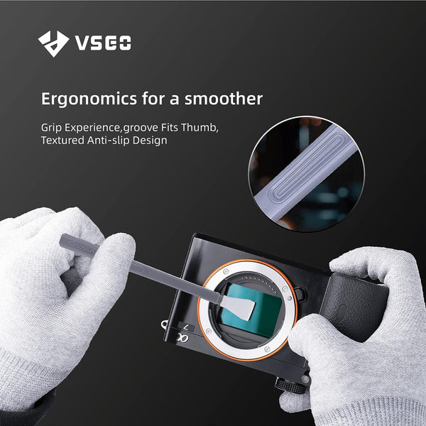VSGO VS-S01E Professional Camera Cleaning Kit Micro Four Thirds 4/3 Sensor Cleaning Swabs 6pcs 12mm and 10ml Cleaner Compatible for DSLR Cameras