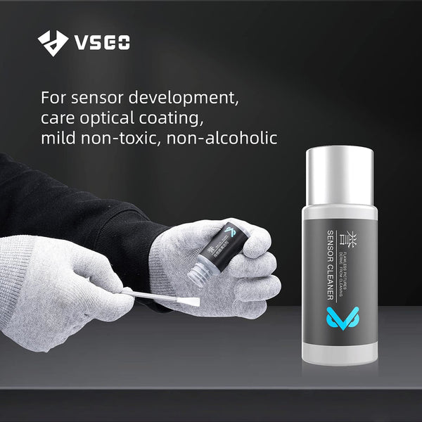 VSGO VS-S01E Professional Camera Cleaning Kit Micro Four Thirds 4/3 Sensor Cleaning Swabs 6pcs 12mm and 10ml Cleaner Compatible for DSLR Cameras