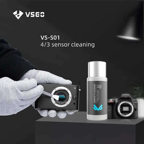 VSGO VS-S01E Professional Camera Cleaning Kit Micro Four Thirds 4/3 Sensor Cleaning Swabs 6pcs 12mm and 10ml Cleaner Compatible for DSLR Cameras