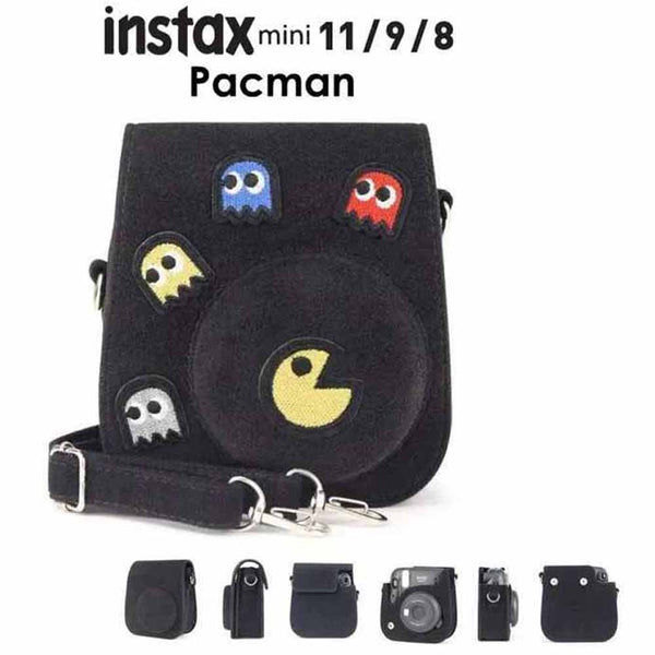Stela Protective Camera Case for Instax Mini 11/9/8 PU Leather Bag with Adjustable Shoulder Strap-Pacman