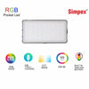 Simpex RGB Pocket LED Light with Built in 4000MAh Rechargeable Battery