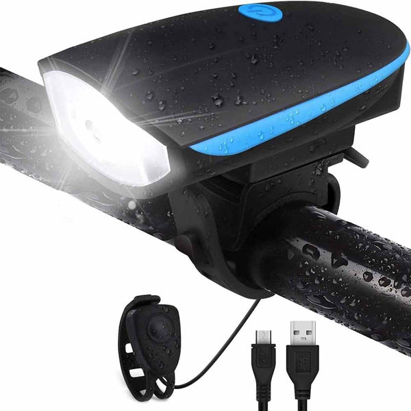 Stela 2 in 1 Rechargeable Bicycle Horn and Front LED Light (3 Lighting Modes) with Micro USB Charging