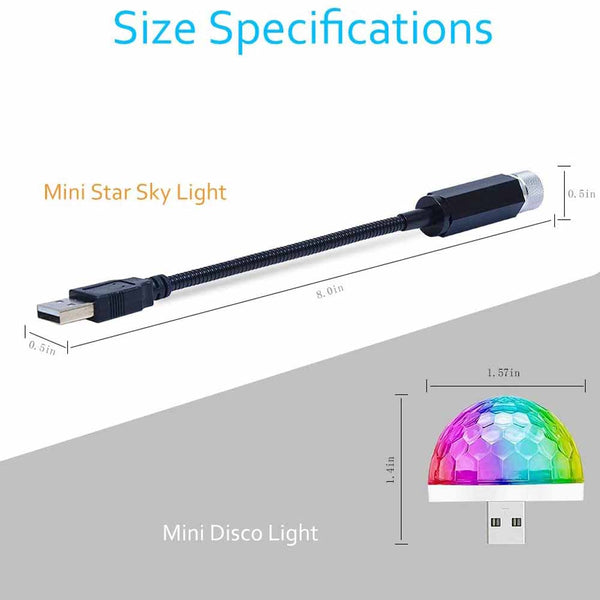 Stela USB Star Lights with Mini Disco Light, Night Lights