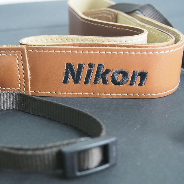 Nikon Retro genuine Classic Brown leather DSLR camera strap, adjustable for DSLR Cameras