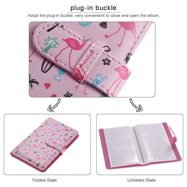 Stela 96- Page Pocket Mini Album Stamp Album Scrapbook Mini Creative Photo Album (Flamingo pink)