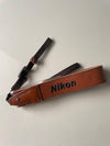 Nikon Retro genuine Classic Brown leather DSLR camera strap, adjustable for DSLR Cameras