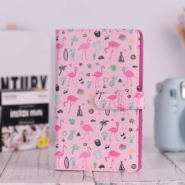 Stela 96- Page Pocket Mini Album Stamp Album Scrapbook Mini Creative Photo Album (Flamingo pink)