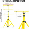 Stela DL-2S 5.1ft Dual Flood Light Adjustable and Foldable Tripod Stand Telescoping Steel Floodlight Stand Heavy Duty Construction Tripod Stand for Home and Job Site Lighting