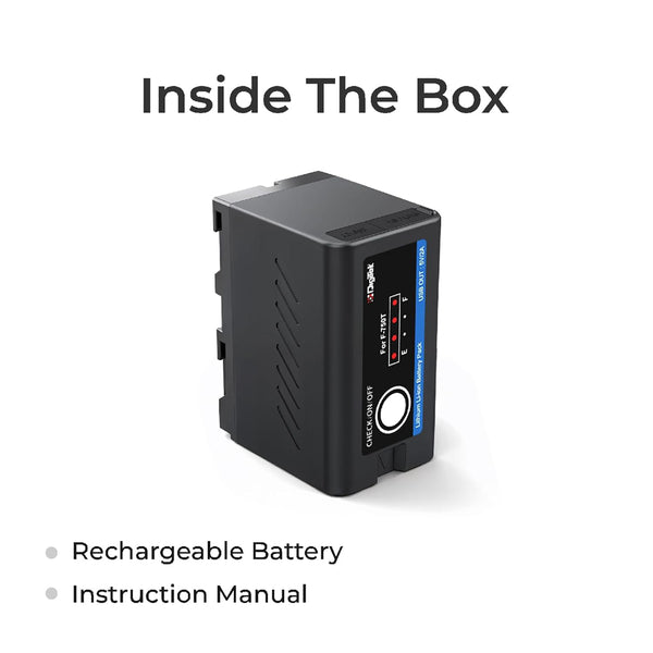 Digitek NP-F750C Lithium-ion Type-C Rechargeable Battery for Ring Light, Video Light, Stick Lights