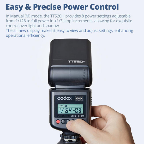 GODOX TT520 III Camera Flash Speedlite, Built-in Receiver and RT Transmitter