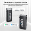 Godox WEC Kit 2 Wireless Lavalier Microphone, 8H Battery Life, Dual Channel 2.4G Wireless Mic, 200m(656ft.)
