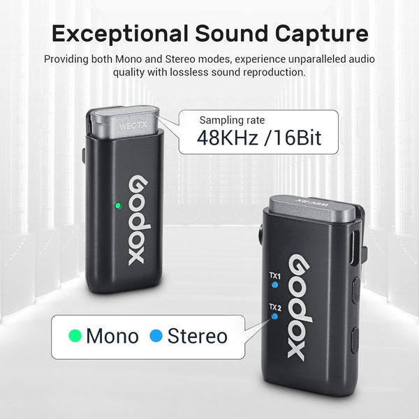 Godox WEC Kit 2 Dual Wireless Lavalier Mic