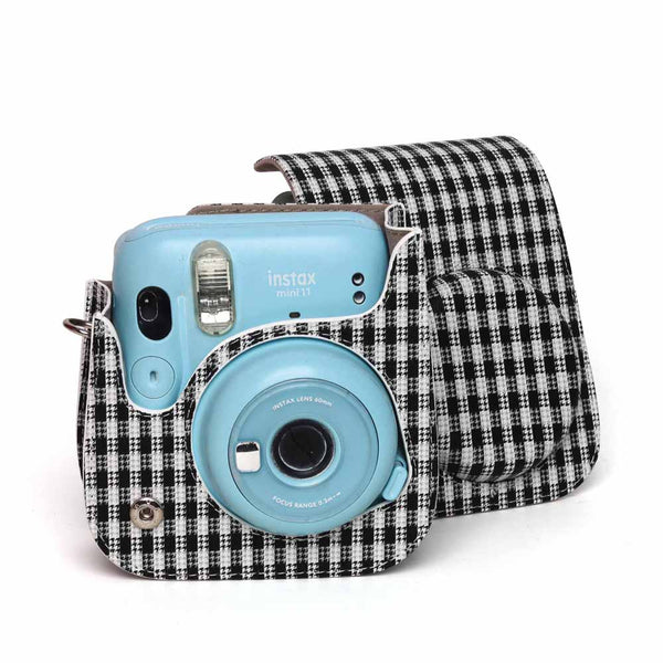 STELA instax mini 11 Camera Pouch Bag Compatible with Fujifilm instax Mini 11 (Black and White Squares)