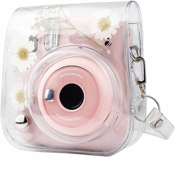 Stela Instax Mini 11 9 8 Camera Bag Transparent Daisy Gypsophila Case Camera Bag