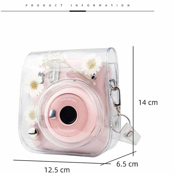 Stela Instax Mini 11 9 8 Camera Bag Transparent Daisy Gypsophila Case Camera Bag