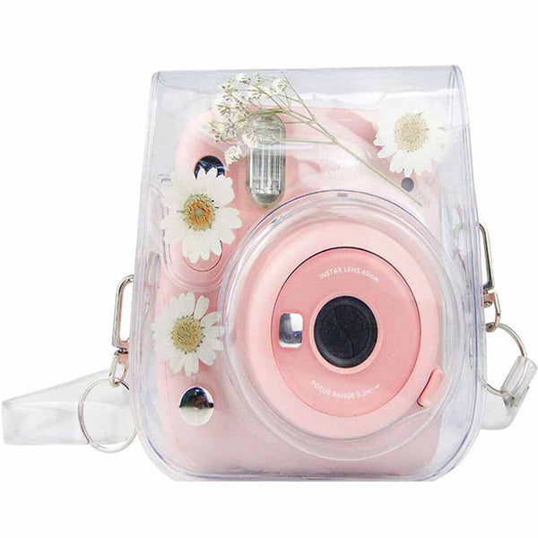Stela Instax Mini 11 9 8 Camera Bag Transparent Daisy Gypsophila Case Camera Bag